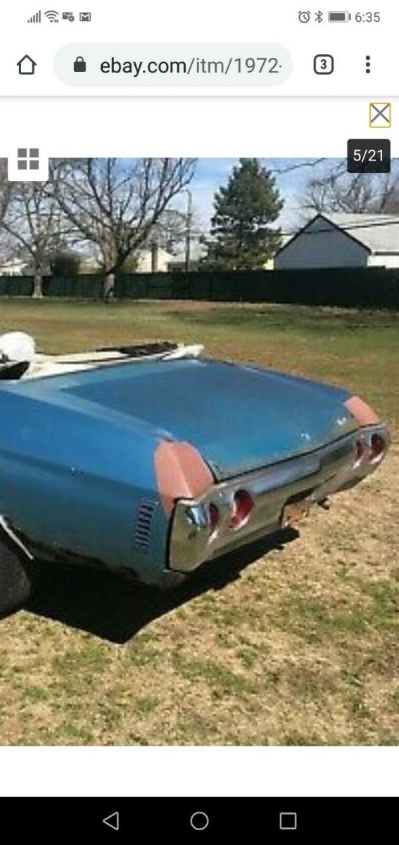 1972 Blue Chevrolet Chevelle Convertible