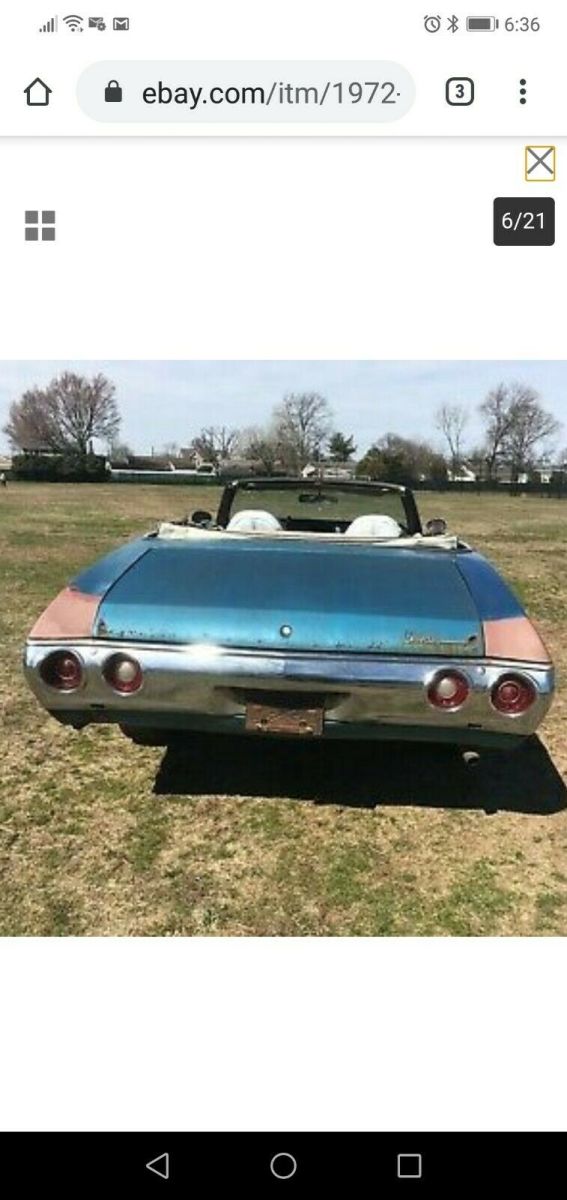 1972 Blue Chevrolet Chevelle Convertible