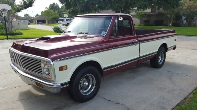1972 red and white Chevrolet C-10 Standard Cab Pickup