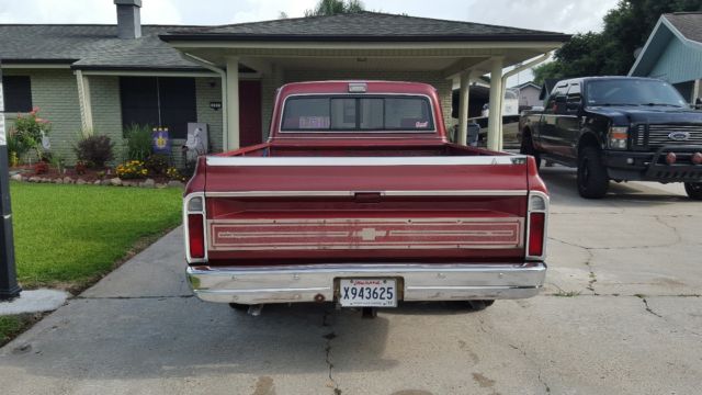 1972 red and white Chevrolet C-10 Standard Cab Pickup