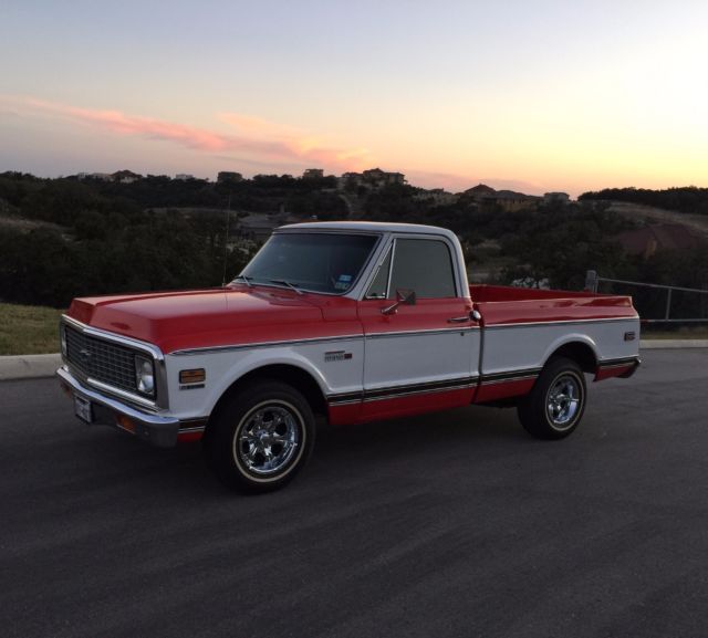 1972 Red and White Chevrolet C-10 Standard Cab Pickup
