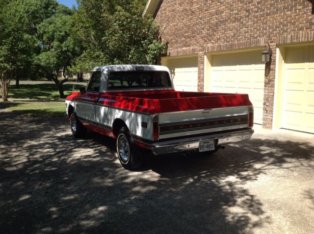 1972 Red and White Chevrolet C-10 Standard Cab Pickup