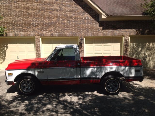 1972 Red and White Chevrolet C-10 Standard Cab Pickup