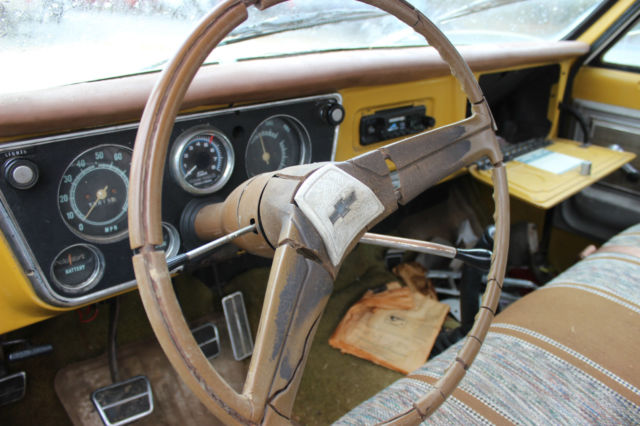 1972 White and Yellow Chevrolet C/K Pickup 3500
