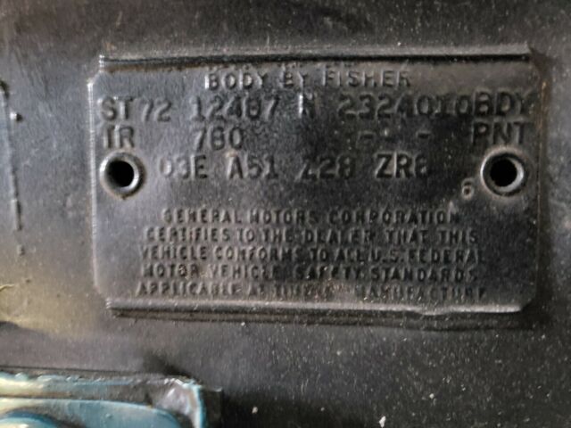 1972 Blue Chevrolet Camaro Coupe