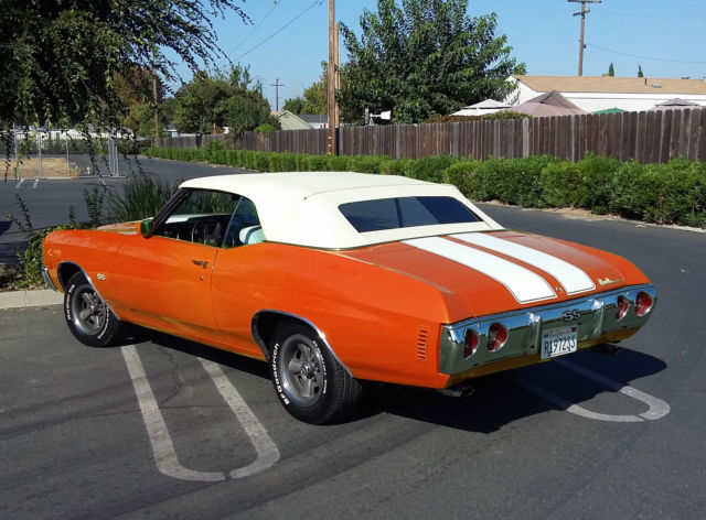 1972 GM 65 FLAME ORANGE METALLIC Chevrolet Chevelle Convertible