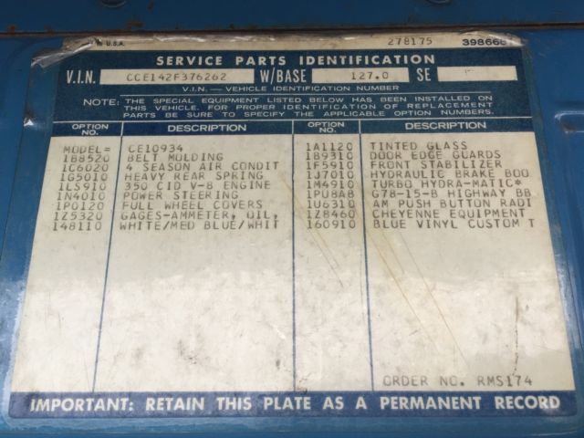 1972 Blue Chevrolet C-10 Standard Cab Pickup