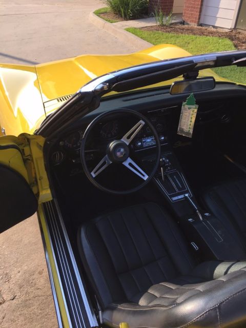 1972 Yellow Chevrolet Corvette Convertible