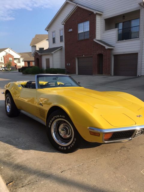 1972 Yellow Chevrolet Corvette Convertible