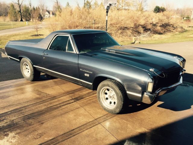 1972 Blue/ Grey Chevrolet El Camino Standard Cab Pickup