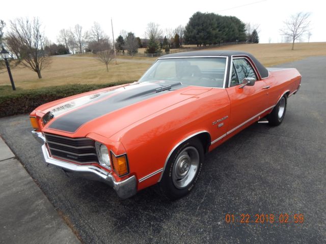 1972 Orange Chevrolet El Camino Standard Cab Pickup
