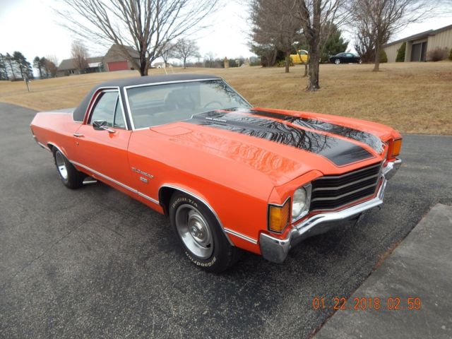 1972 Orange Chevrolet El Camino Standard Cab Pickup