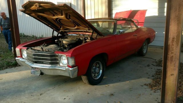 1972 Red Chevrolet Malibu Convertible