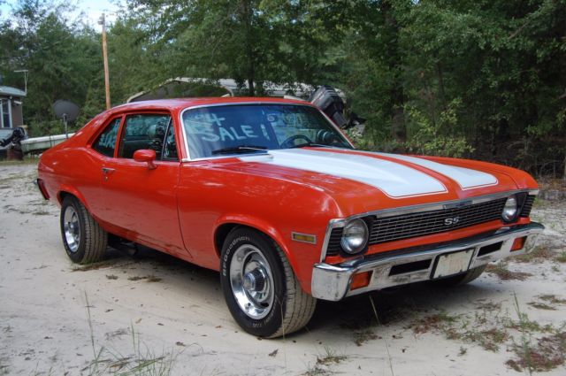 1972 Hugger orange w/ White Strips Chevrolet Nova 2 door hardtop