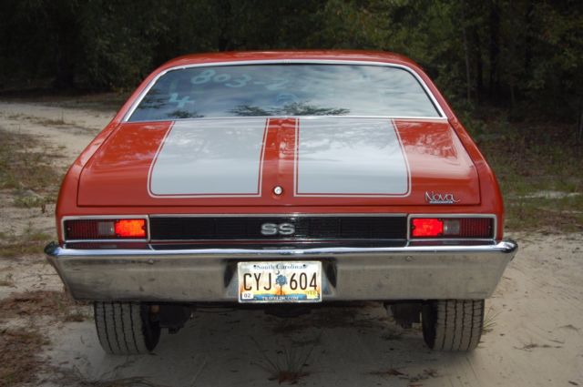 1972 Hugger orange w/ White Strips Chevrolet Nova 2 door hardtop