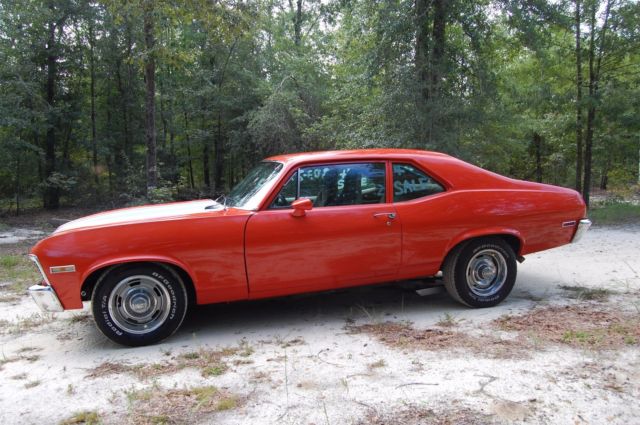 1972 Hugger orange w/ White Strips Chevrolet Nova 2 door hardtop