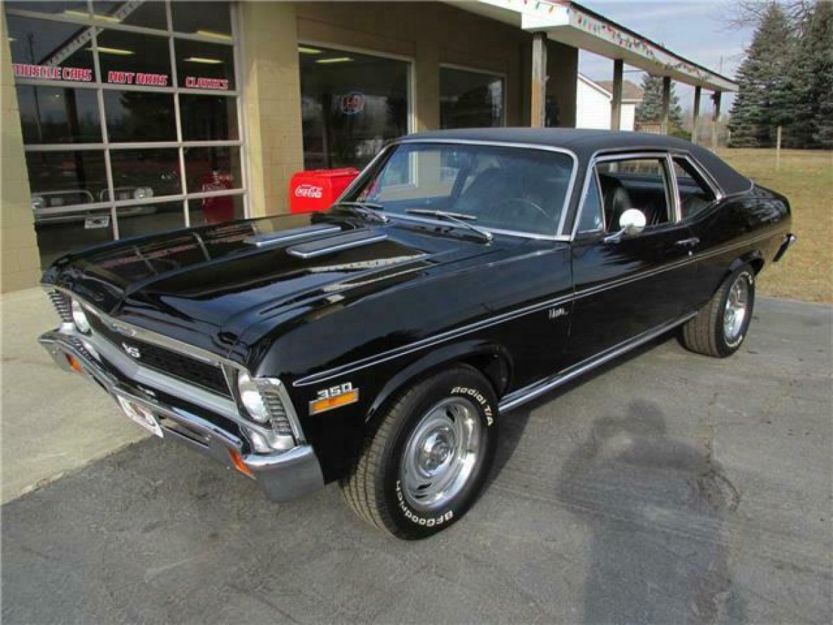 1972 Black Chevrolet Nova 2 door coupe