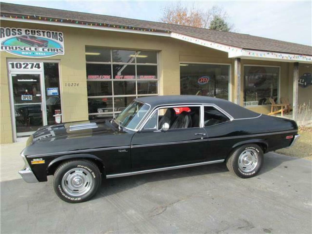 1972 Black Chevrolet Nova 2 door coupe