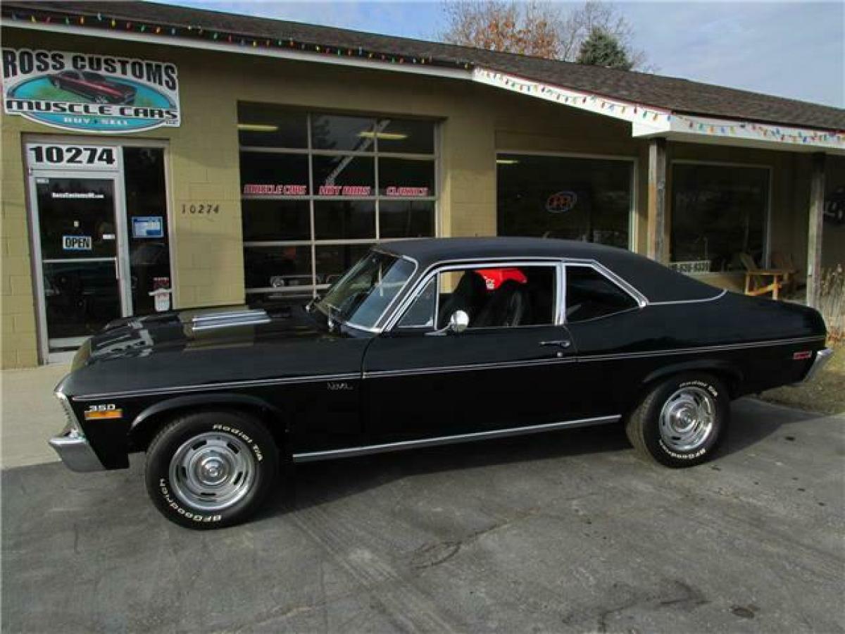 1972 Black Chevrolet Nova 2 door coupe