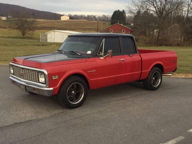 1972 Red Chevrolet C-10 Extended Cab Pickup