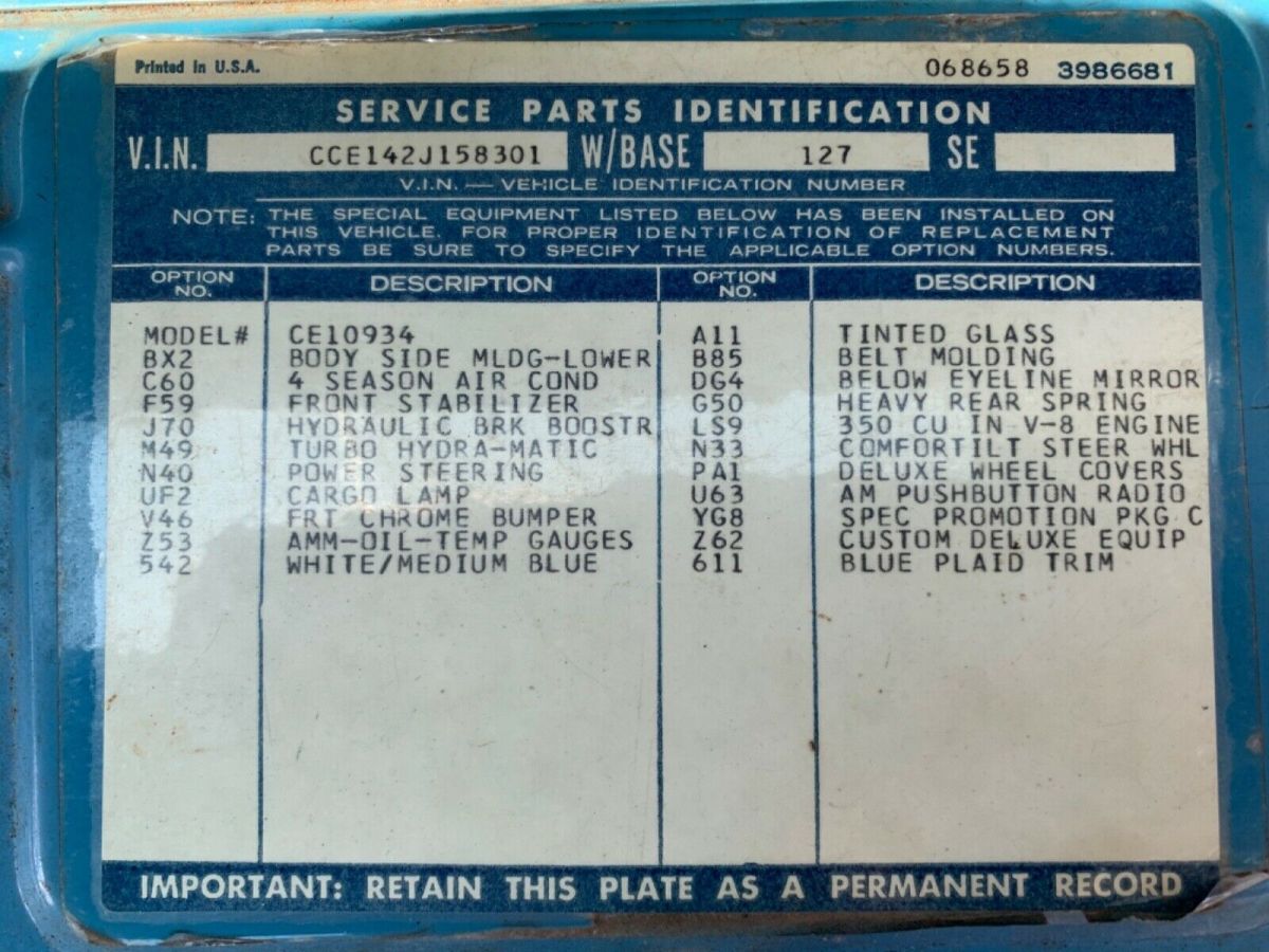 1972 Blue Chevrolet C-10