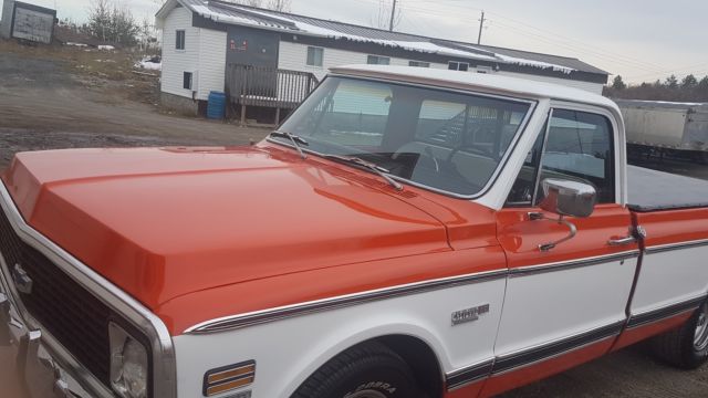 1972 Orange & White Chevrolet Cheyenne Extended Crew Cab Pickup