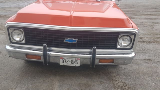 1972 Orange & White Chevrolet Cheyenne Extended Crew Cab Pickup