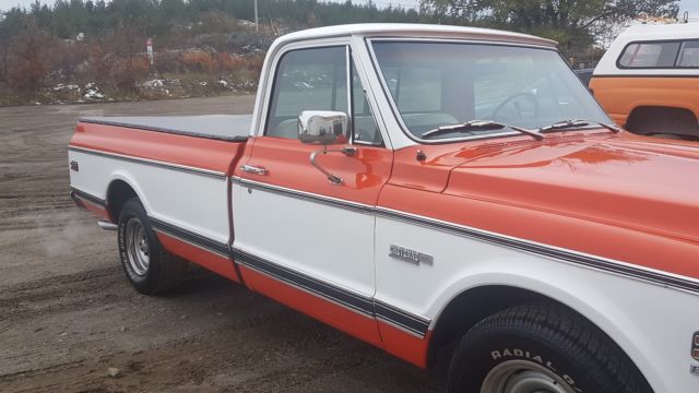 1972 Orange & White Chevrolet Cheyenne Extended Crew Cab Pickup
