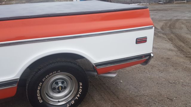 1972 Orange & White Chevrolet Cheyenne Extended Crew Cab Pickup
