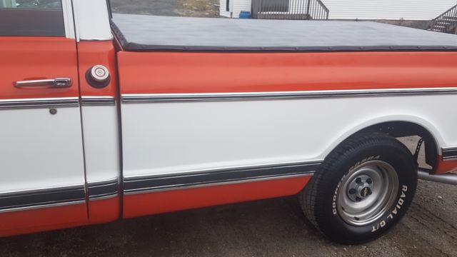 1972 Orange & White Chevrolet Cheyenne Extended Crew Cab Pickup