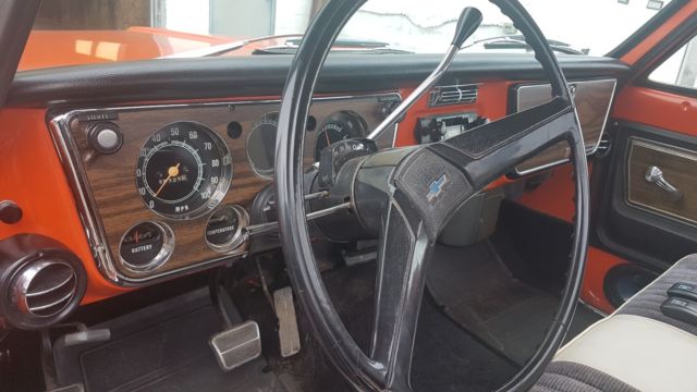 1972 Orange & White Chevrolet Cheyenne Extended Crew Cab Pickup