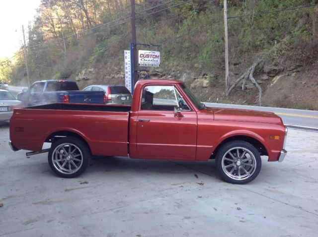1972 blue and white Chevrolet C-10 short bed