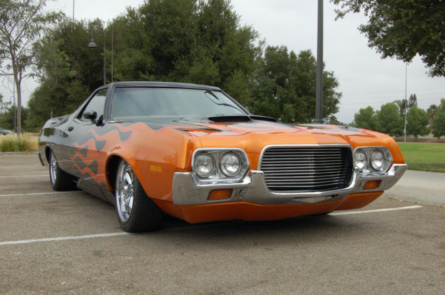 1972 Black With Flames Ford Ranchero Pick Up