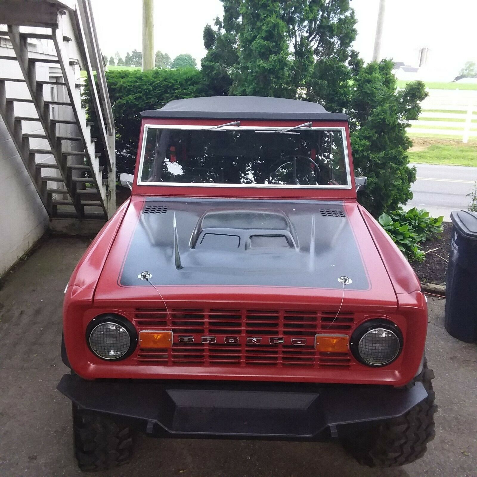 1972 Red Ford Bronco Half Cab / Convertible
