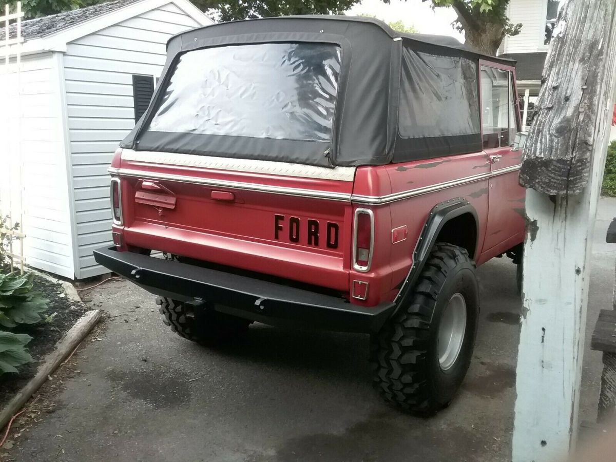1972 Red Ford Bronco Half Cab / Convertible