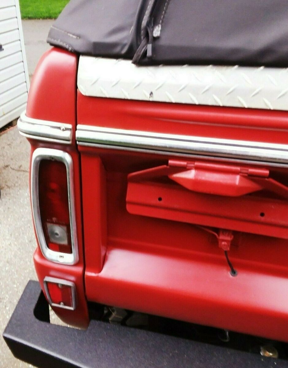 1972 Red Ford Bronco Half Cab / Convertible