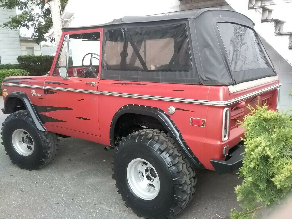 1972 Red Ford Bronco Half Cab / Convertible