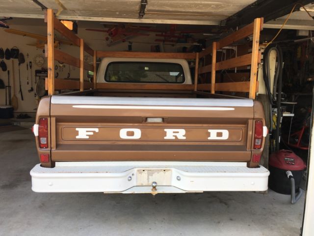 1972 Brown with White Trim CUSTOM Ford F-100 Standard Cab Pickup