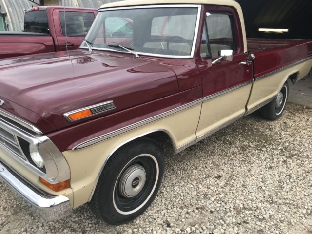 1972 Burgundy Ford F-100 Standard Cab Pickup