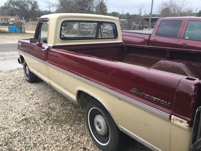 1972 Burgundy Ford F-100 Standard Cab Pickup