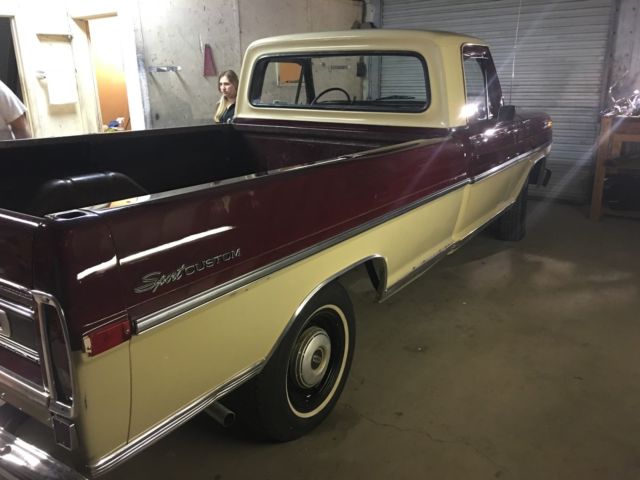 1972 Burgundy Ford F-100 Standard Cab Pickup