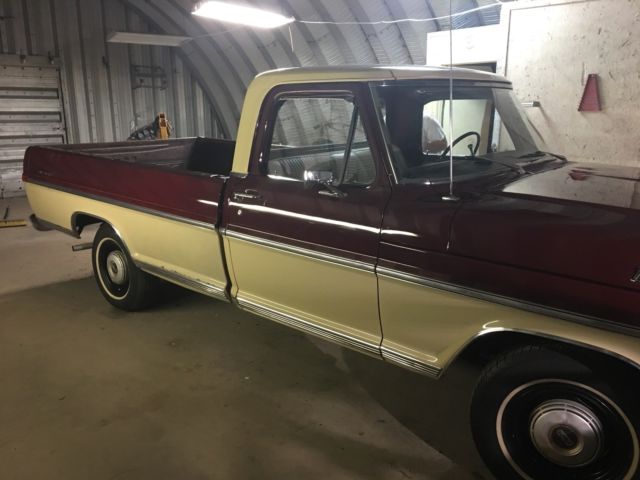 1972 Burgundy Ford F-100 Standard Cab Pickup