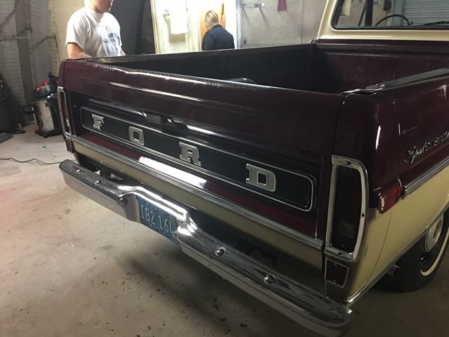 1972 Burgundy Ford F-100 Standard Cab Pickup