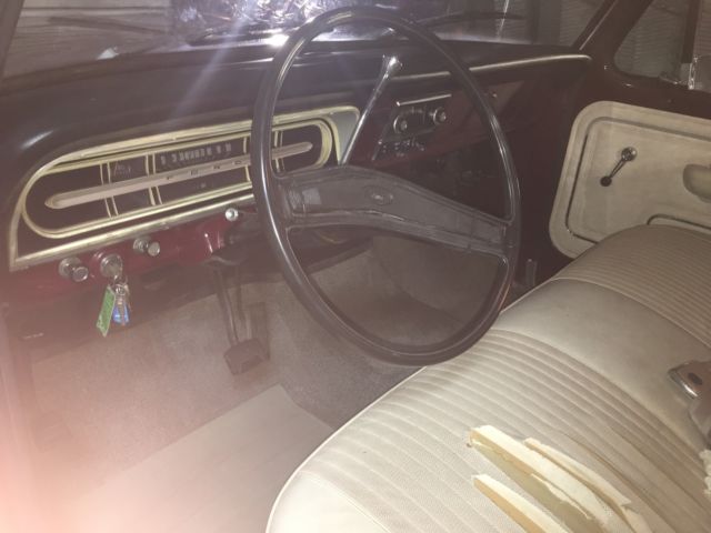 1972 Burgundy Ford F-100 Standard Cab Pickup