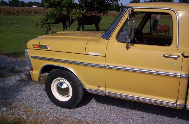 1972 Yellow Ford F-100 Standard Cab Pickup