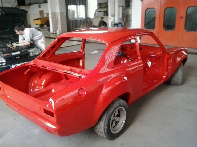 1972 Sunset Red Ford Escort Saloon