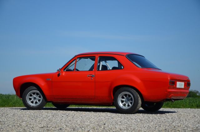 1972 Sunset Red Ford Escort Saloon