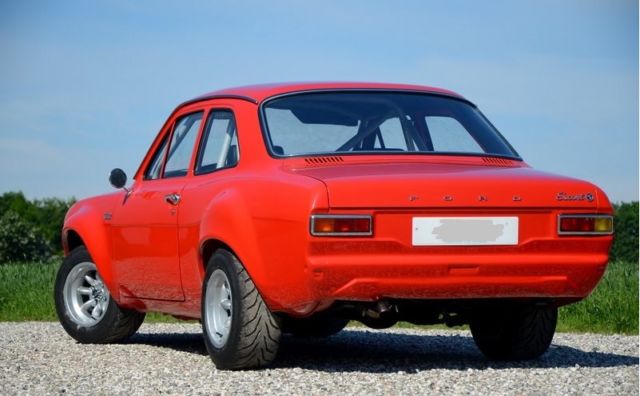 1972 Sunset Red Ford Escort Saloon