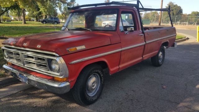 1972 Red Ford F-100 Standard Cab Pickup