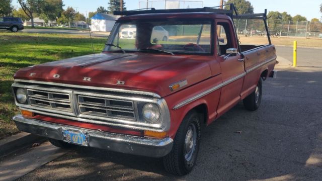 1972 Red Ford F-100 Standard Cab Pickup